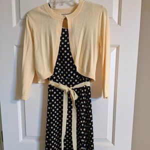 Women's Petite Poka Dot Dress - Size 10P